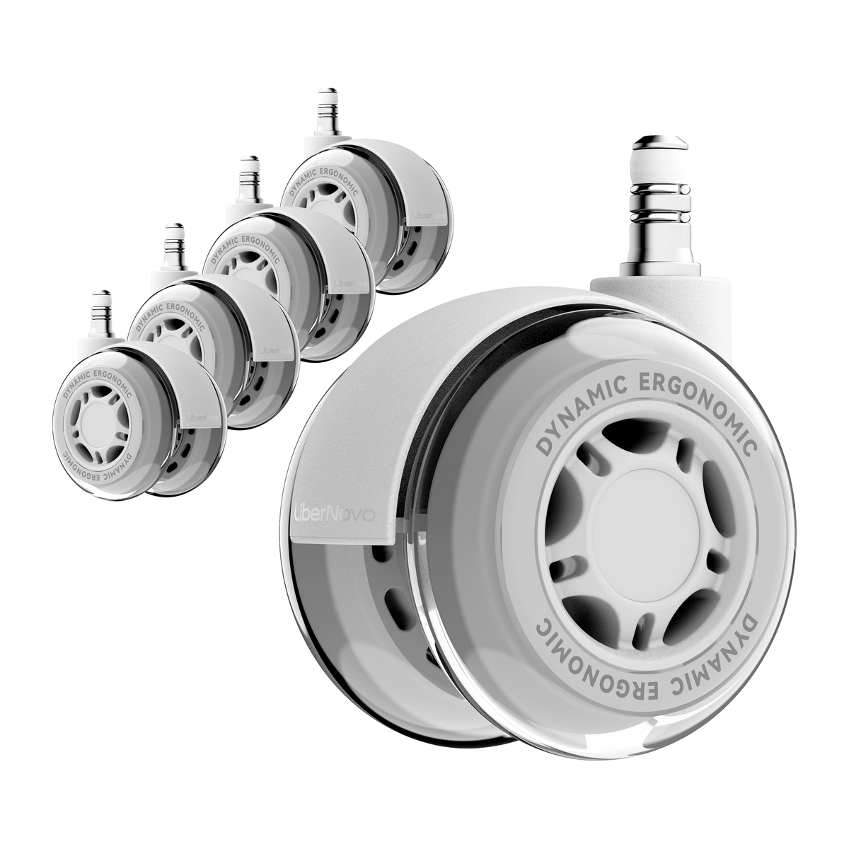 LiberNovo 2.95" Dual Rubber Chair Wheels - Effortless Glide for Carpet & Hardwood Floors

