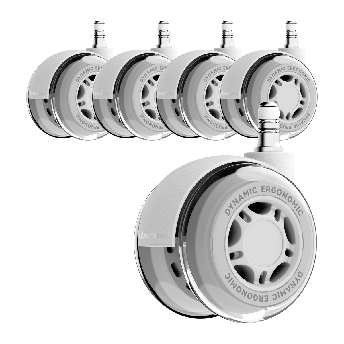 LiberNovo 2.95" Dual Rubber Chair Wheels - Effortless Glide for Carpet & Hardwood Floors
