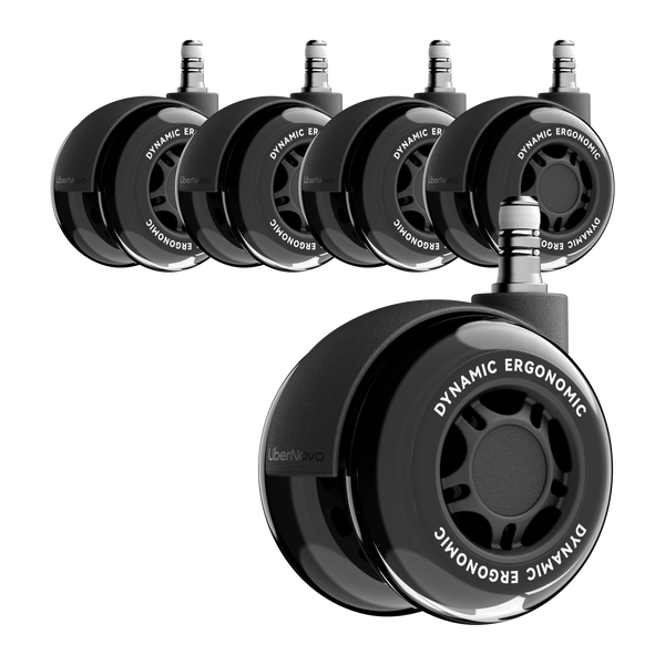 LiberNovo 2.95" Dual Rubber Chair Wheels - Effortless Glide for Carpet & Hardwood Floors
