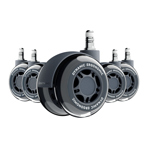 LiberNovo 2.95" Dual Rubber Chair Wheels - Effortless Glide for Carpet & Hardwood Floors